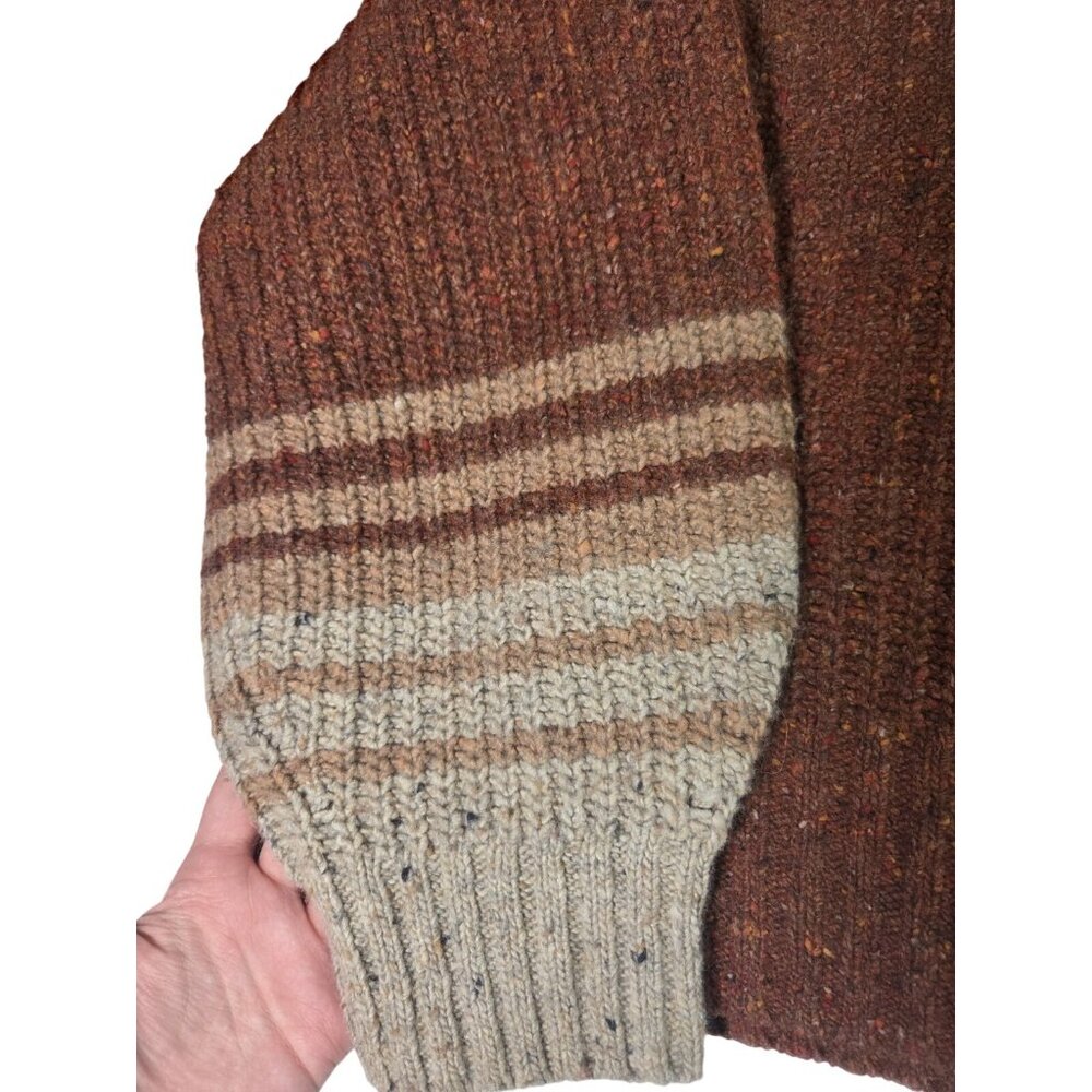 Smartwool Cozy Lodge Striped Boxy Cropped Cardigan Wool Blend Sweater Sz XL - Picture 3 of 6